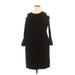 Jessica Howard Casual Dress - Sheath Crew Neck 3/4 sleeves: Black Print Dresses - Women's Size 2X