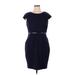 Calvin Klein Casual Dress - Sheath: Blue Print Dresses - Women's Size 14