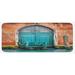 Blue/Green 0.1 x 19 x 47 in Kitchen Mat - East Urban Home Building w/ Antique Door Entrance City On Water Historical Urban Cinnamon Sky Blue Kitchen Mat, | Wayfair