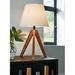 Corrigan Studio® Lorece Wood Table Lamp in Brown | 23.75 H x 13.75 W x 13.75 D in | Wayfair 88A7E92AF1294CF7A5B85C93D5C6E45C
