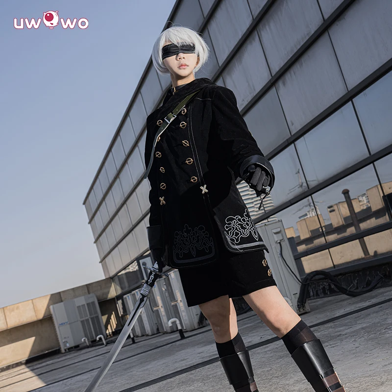 UWOWO 9S Costume Cosplay Yorhaa 9S Cosplay Collab Serie: No.9 Tipo S Nero Vestito Costumi di Halloween