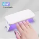 Mini Nail Dryer 6W Machine Portable UV Led Lamp Manicure Home Use Nail Lamp for Qucik Drying Polish