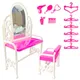 NK 1 Set Kid's Play Toys Plastic Dresser & Chair Set Dollhouse Furniture Doll Accessories For Barbie