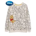 Disney Sweatshirt Sweet Winnie the Pooh Bear Sketch Fashion Women O-Neck Pullover Jumper Fleece