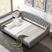Modern Full Size Luxury Tufted Button Daybed, Comfy Platform Bed Frame, Gray