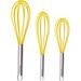 Yellow Silicone Whisk Set of 3 Non-Scratch Non-Stick Utensils