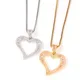 Uwin Mini Hollow Heart Pendant Iced Out Bling Charm With Box Chain Necklace Women Accessories Chains