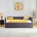 Twin Szie Velvet Upholstered Button Tufted Daybed Frame w/ Drawers