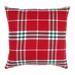 KAF Home Feather Filled 20 x 20 Holiday Throw Pillow - Centered Holiday Check - Red / White / Green