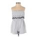 Jessica Simpson Romper Sweetheart Sleeveless: Gray Print Rompers - Women's Size X-Small