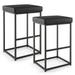 2PCS 30" Barstools Upholstered Bar Height Chairs PU Leather w/Footrest