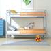 Bed Frame Steel Slat Support Bunk Bed, Twin over Twin