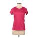 Adidas Active T-Shirt: Pink Solid Activewear - Women's Size Medium