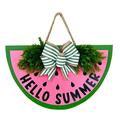 piaybook Sign for Front Door Welcome Door Sign Hello Summer Door Hanger Round Front Door Wreath Front Door Farmhouse With Wreath Bow Spring Wreaths For Front Door Outside Hanger Decor Pink