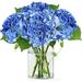 Nvzi 3 Pcs 21in Artificial Hydrangea Flower Large Natural Lifelike Real Touch Hydrangea Flower(Royal blue)