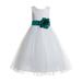 Ekidsbridal Ivory Floral Lace Heart Cutout Formal Flower Girl Dress Pretty Princess Wedding Tulle Mini Bridal Gown 172T 12