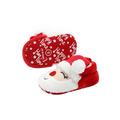 Eyicmarn Baby Christmas Crib Shoes Cute Cartoon Slippers Soft Sole Anti-Slip First Walking Shoes