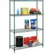 Nexel Best Value Wire Shelving Unit with Green Epoxy - Green Epoxy - 36 x 24 x 74 in.