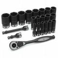 50 in. Drive 6 Point Fractional Deep Duo Socket Set - 22 Pieces