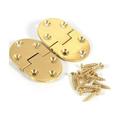 Brass Hinge - Delaman Brass Butler Tray Hinge Round Edge 2-1/2 x1-1/2 with Screws Folding Flap 2Pcs