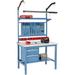 48 x 30 in. Production Workbench - Plastic Laminate Safety Edge Complete Bench Blue