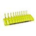 0.25 in. Socket Tray Organizer Holder 3 Row Standard SAE Shallow Deep Yellow