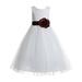 Ekidsbridal Ivory Floral Lace Heart Cutout Formal Flower Girl Dress Pretty Princess Wedding Tulle Mini Bridal Gown 172T 2