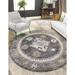 Rugs.com Eco Southwestern Collection Rug â€“ 7 Ft Round Charcoal Gray Medium Rug Perfect For Kitchens Dining Rooms