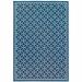 3 x 5 ft. Navy Geometric Stain Resistant Indoor & Outdoor Rectangle Area Rug - Blue and Ivory - 0.16in. H x 28.74in. W x 53.15in. D