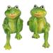 ZPSHYD 2pcs Resin Sitting Frogs Statue Resin Frogs Statues Garden Decor Outdoor Resin Frogs Statues Decoration for Home Desk Garden Ornament