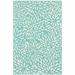 5 x 8 ft. Blue Floral Stain Resistant Indoor & Outdoor Rectangle Area Rug - Blue and Ivory - 5 x 8 ft.