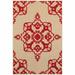 8 x 11 ft. Sand Oriental Stain Resistant Indoor & Outdoor Rectangle Area Rug - Red - 8 x 11 ft.