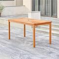 Olina Honey Fish Bone Eucalyptus Wooden Patio Dining Table