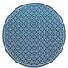 8 ft. Navy Geometric Stain Resistant Indoor & Outdoor Round Area Rug - Blue and Ivory - 8 ft.