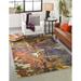 Rugs.com Haerfest Collection Rug â€“ 2 x 3 Brown Low Rug Perfect For Entryways Kitchens Breakfast Nooks Accent Pieces