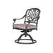 26 in. Arbor Metal Patio Swivel Outdoor Dining Chair with Cushion Brown - Set of 2