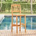 Kapalua Honey Nautical Eucalyptus Wooden Outdoor Bar Chair