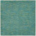5 x 5 ft. Blue & Green Striped Non Skid Indoor & Outdoor Square Area Rug - Blue and Green - 5 x 5 ft.
