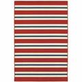 4 x 6 ft. Red Geometric Stain Resistant Indoor & Outdoor Rectangle Area Rug - Red and Ivory - 4 x 6 ft.