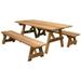 32 in. Wide 6 ft. Classic Family Red Cedar Picnic Table with 6 ft. 2 Benches