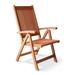44 x 26 x 26 in. Brown Outdoor Reclining Chair