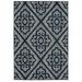 5 x 8 ft. Navy Geometric Stain Resistant Indoor & Outdoor Rectangle Area Rug - Blue and Ivory - 5 x 8 ft.