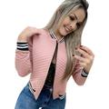 Frehsky Womens Winter Coats Women s Long Sleeve Baseball Shirt Zip Jacket Baseball Jacket Casual Jacket Jackets for Women Pink