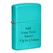 Zippo Lighter - Personalized Custom Message Engrave on Classic with Zippo Logo Windproof Lighter (Flat Turquoise 49454)