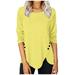Ydkzymd Elbow Compression Sleeve Blouses For Women Casual Elbow Sleeve Flowers Oversized Trendy Blouses Color Block Floral Print Plus Size Tops Graphic Fall Crew Neck Tie Dye Tunics Yellow XXL