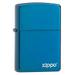 Zippo Lighter - Personalized Custom Message Engrave on Classic with Zippo Logo Windproof Lighter (Blue Sapphire 20446ZL)