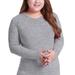 Ana Plus Size Women Thermal Underwear Top Middle High Neck Long Sleeve Casul Top