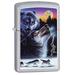 Zippo Lighter - Personalized Custom Message Engraved on Back Wolf Wolves Zippo Lighter (Satin Z503)