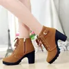 Frauen stiefeletten herbst frauen schuhe high Heels 8,5 cm spitze-up frauen stiefel stiefel botas de mujer plus größe sd890