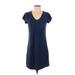 Gap Casual Dress - Shift: Blue Solid Dresses - Women's Size Small